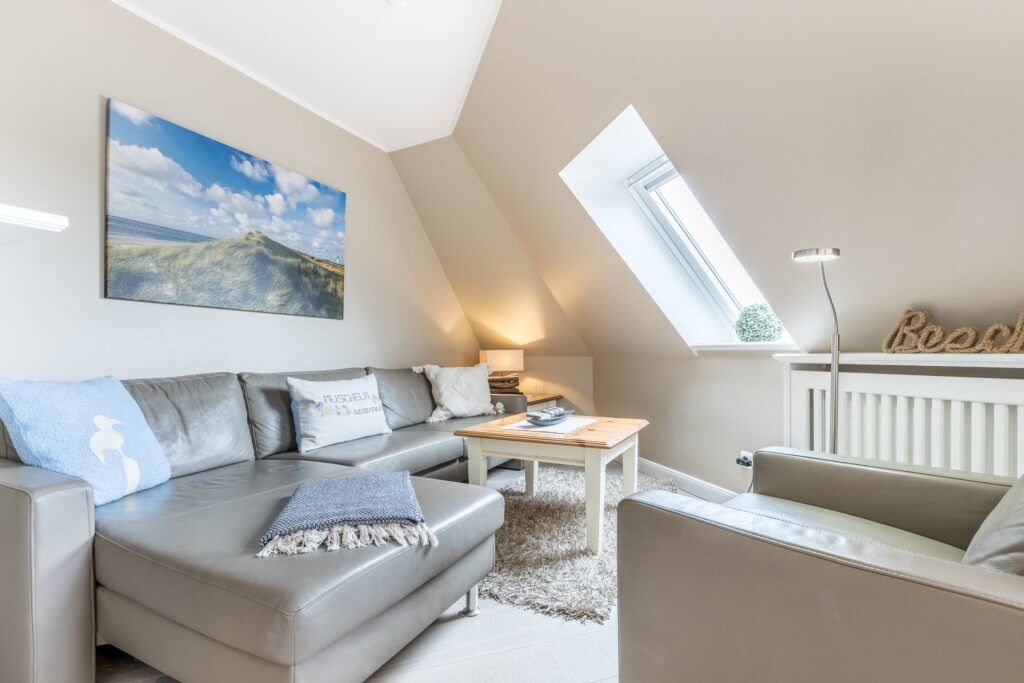 Sofa in Ferienhaus auf Sylt