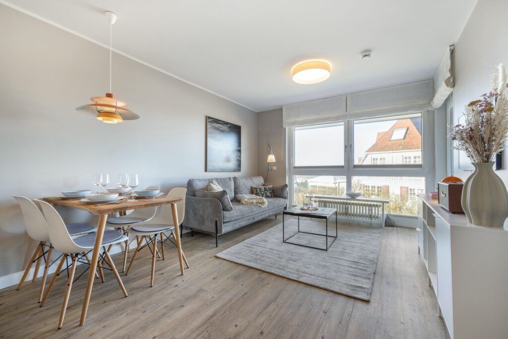 Wohnzimmer in einer Ferienwohnung auf Sylt