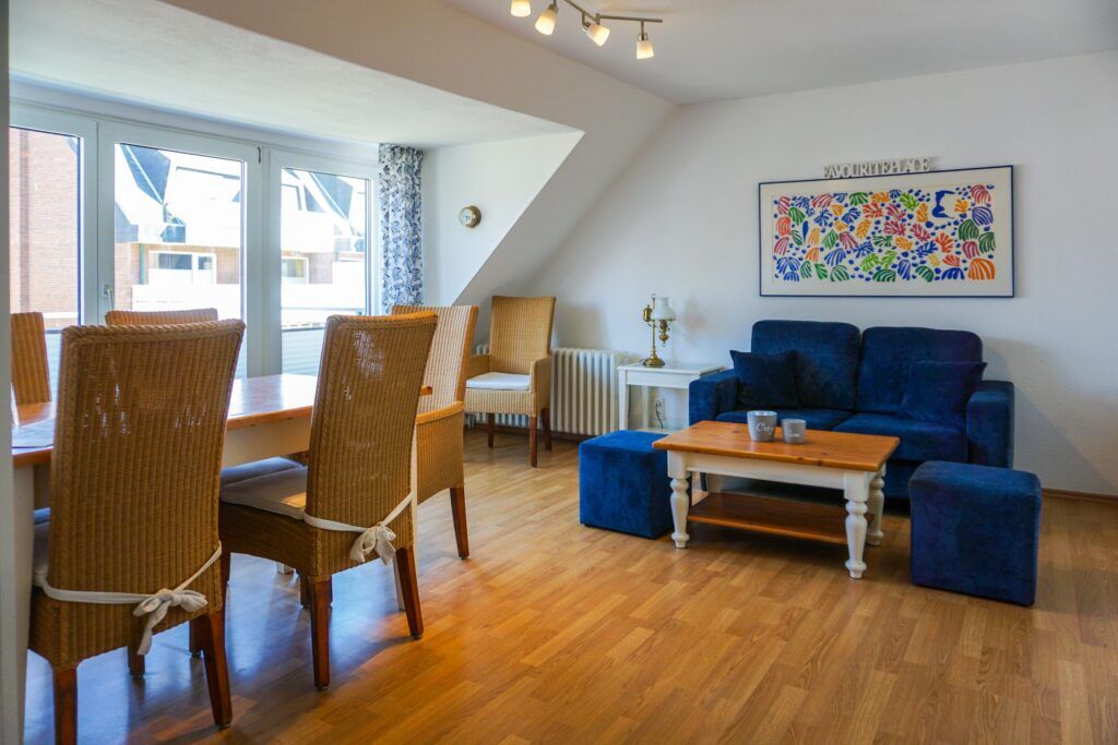 Wohnzimmer in einer Ferienwohnung auf Sylt