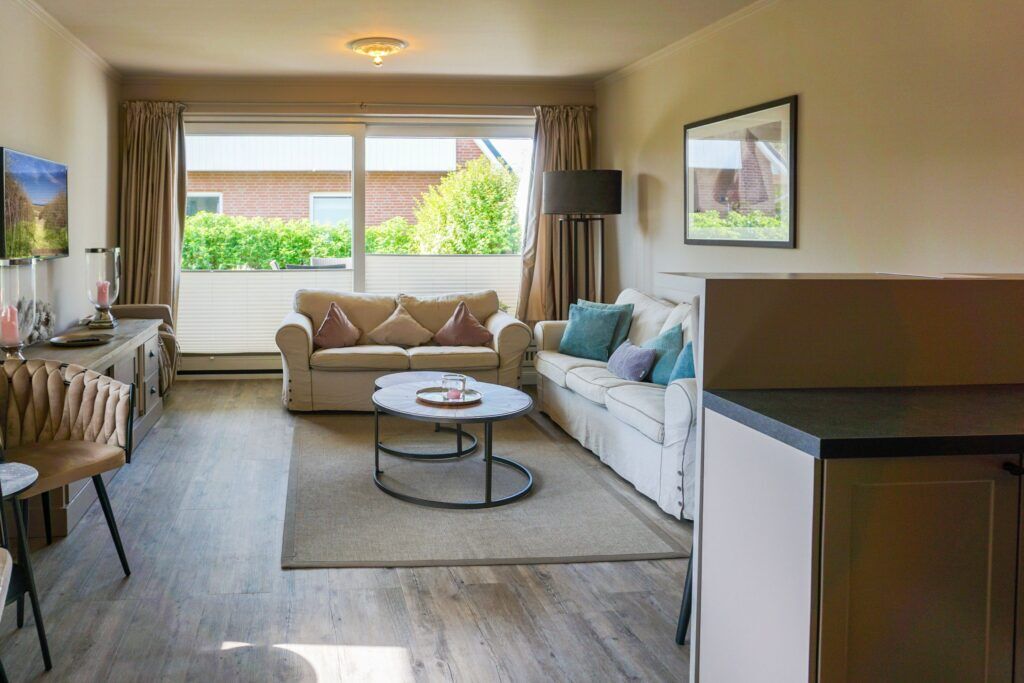 Wohnzimmer in einer Ferienwohnung auf Sylt