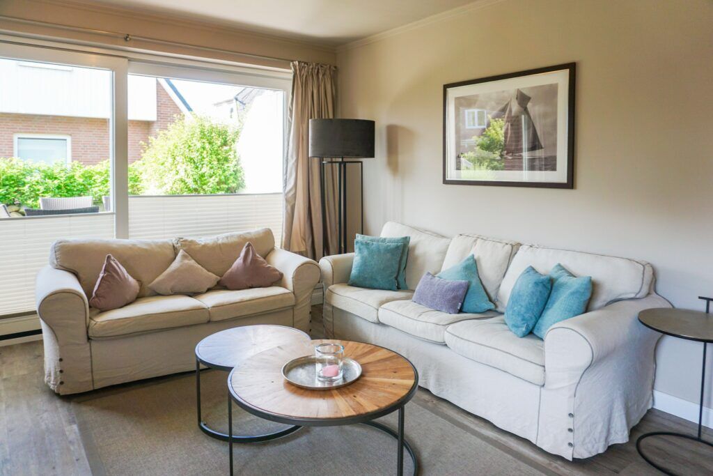 Sofa in einer Ferienwohnung auf Sylt