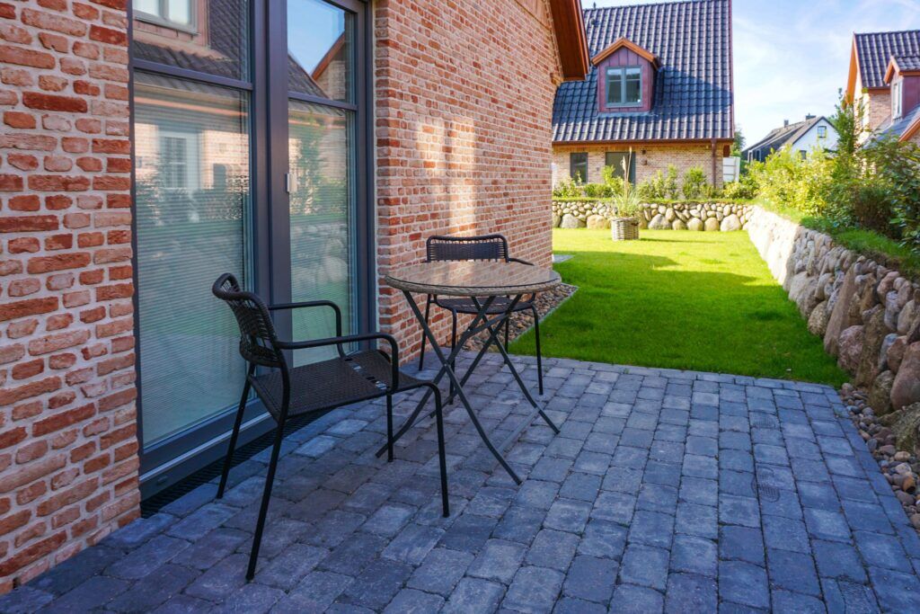 Terrasse in einem Ferienhaus auf Sylt